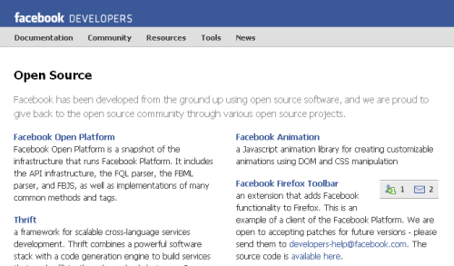 Facebook open source projekty