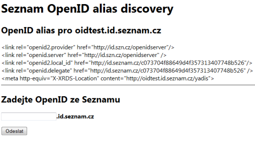 Seznam OpenID alias